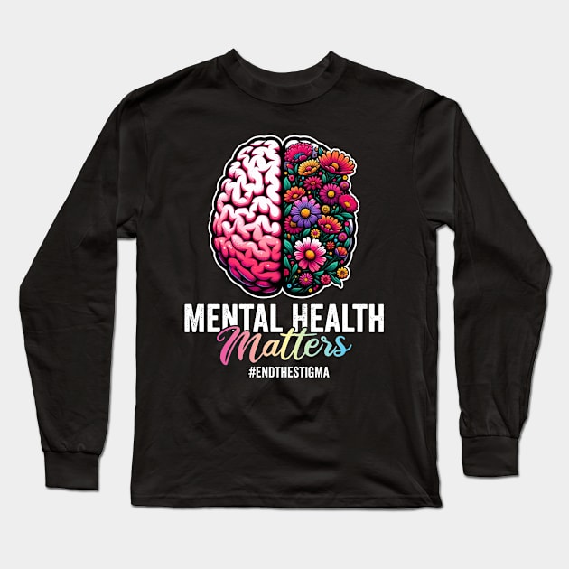 End the Stigma Mental Health Awareness Long Sleeve T-Shirt by DetourShirts